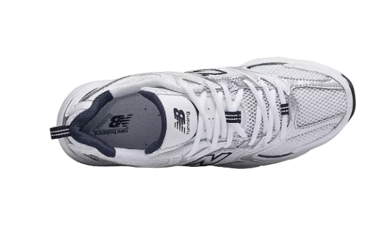 White New Balance sneaker on a white background